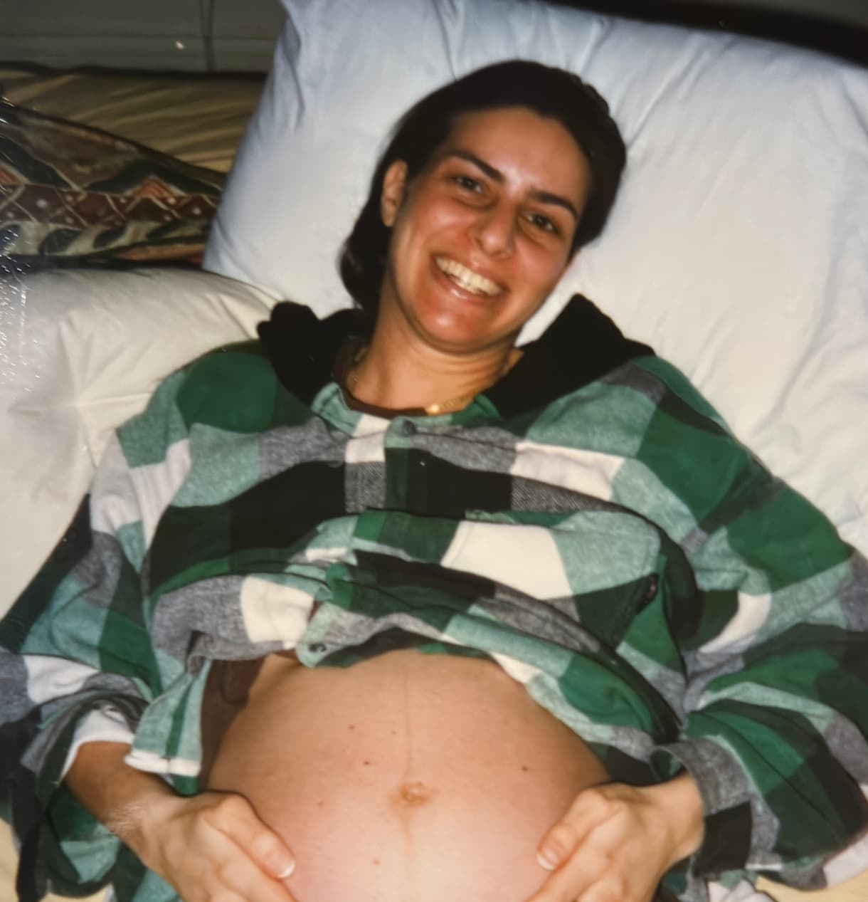 Marlena smiling during her pregnancy, from her personal photo collection